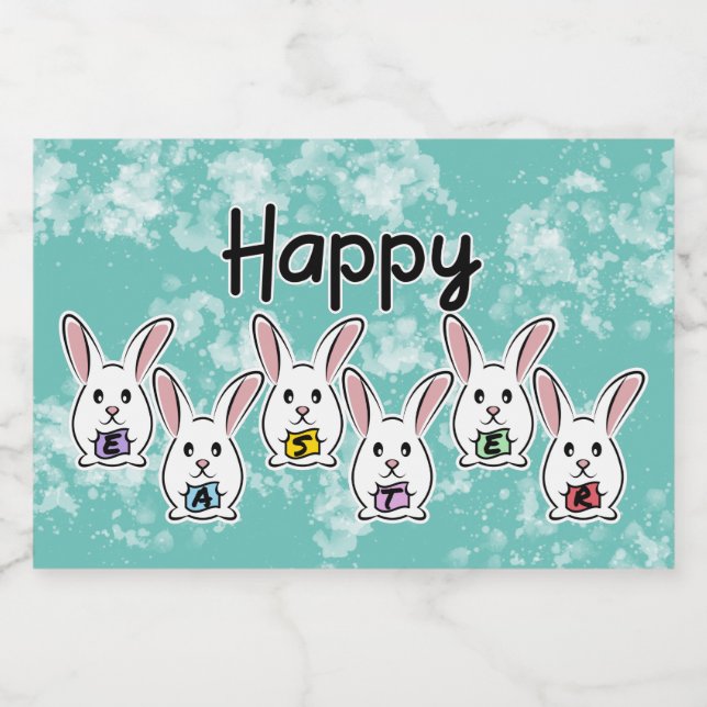 Coelhos de Páscoa em Forma de Ovo (Rótulo Único)