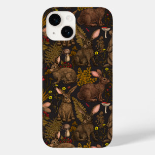 Coelhos e flora da floresta capas de iphone de cas