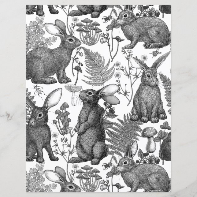 Coelhos e flora florestal 2 (Frente)