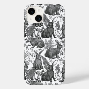 Coelhos e flora florestal 2 capas de iphone de cas