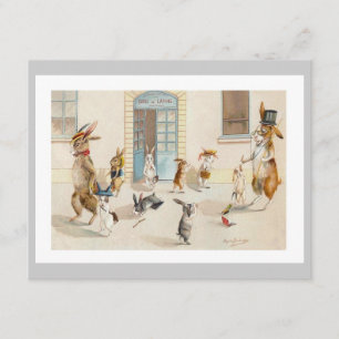 Coelhos na escola - convite de festas bonito da