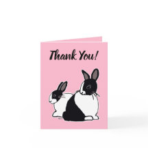 Coelhos neerlandeses Cartões de agradecimentos ros
