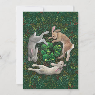 "Coelhos Rindo." Cartão de Folha Única