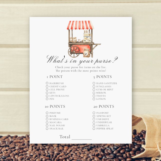 Coffee baby shower - What's in your purse game (Criador carregado)