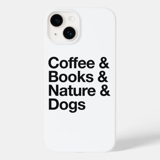 Coffee & Books & Nature & Dogs Phone Case (Black) (Verso)