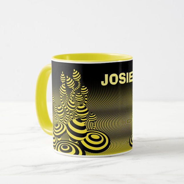 Coffee caneca Acid Lemon Magic Cogumelos. (Frente Esquerda)