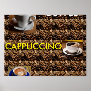 COFFEE CAPPUCCINO MENU POSTER LATTE