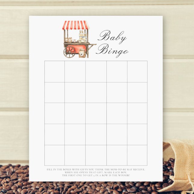 Coffee Cart Baby shower bingo game (Criador carregado)