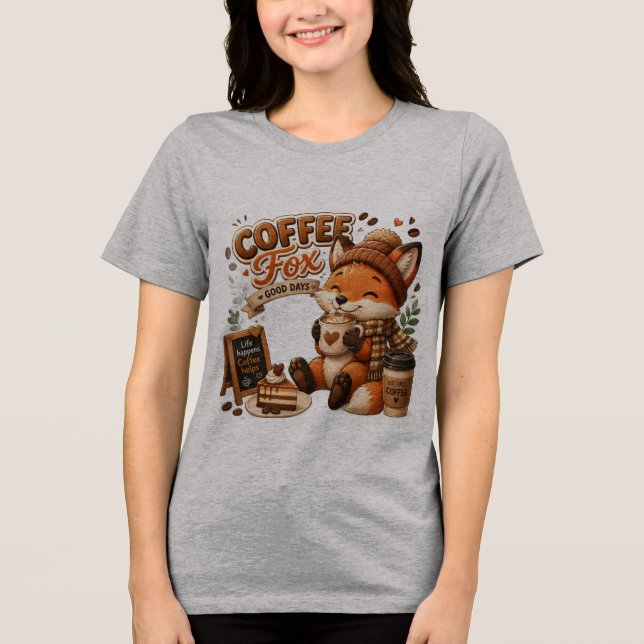 Coffee Fox | Caneca e T-shirt do Amor de Raposa Ka (Frente)