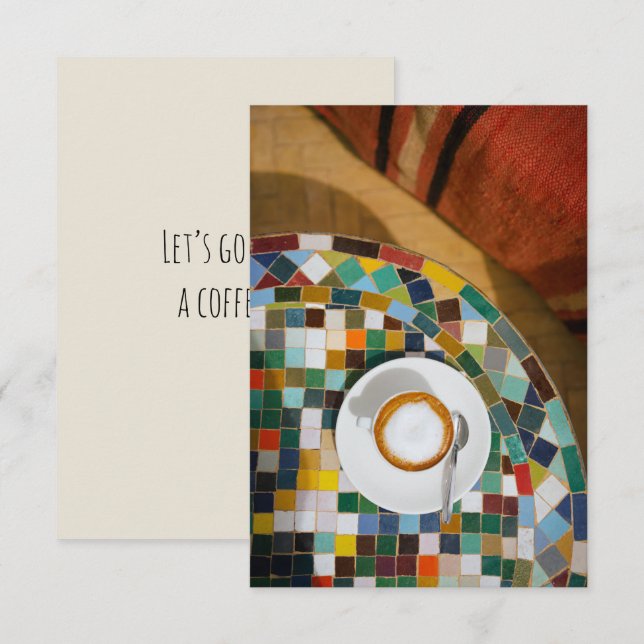 Coffee Invitation Greeting Card (Frente/Verso)