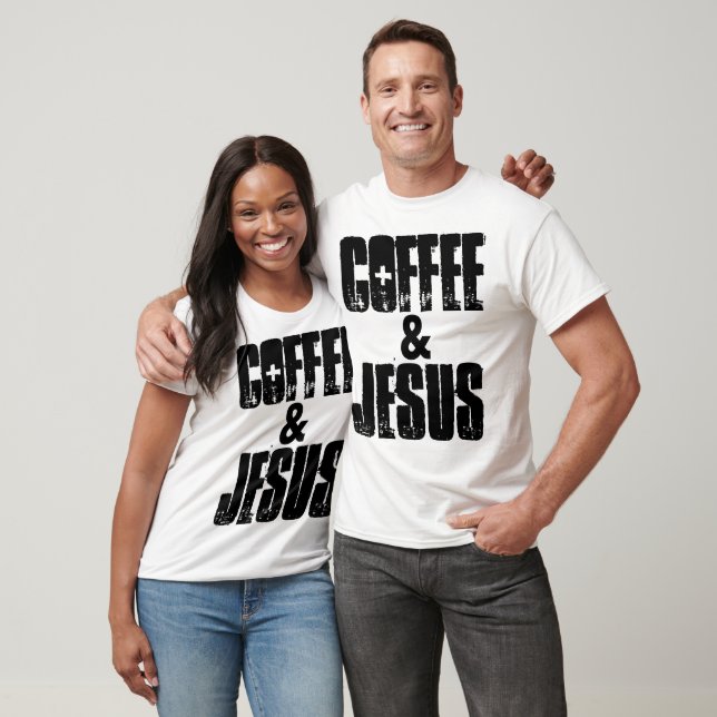 COFFEE & JESUS, T-shirts cristãs e camisas de suor (Unissex)