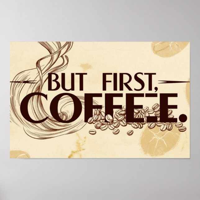 Coffee Lover Quote poster a vapor espiral (Frente)