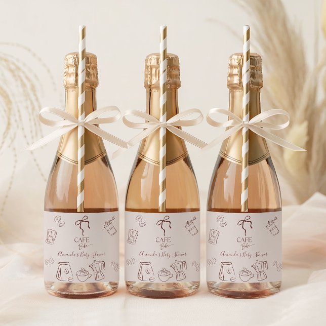 Coffee Theme Beige Cafe Bebe Brewing Baby Shower (Criador carregado)