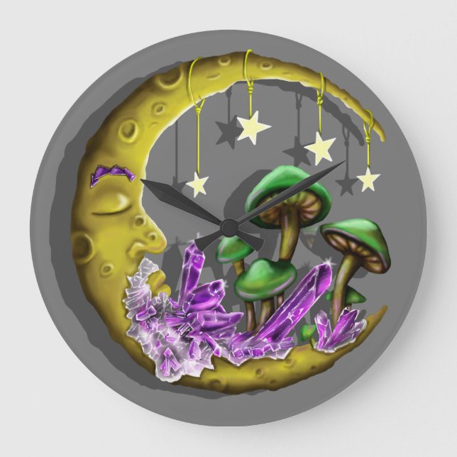Cogumelo Celestial legal projetado relógio redondo (Frente)