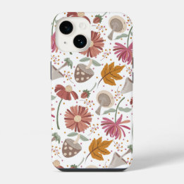 Cogumelo de Outono, Folhas e Flores