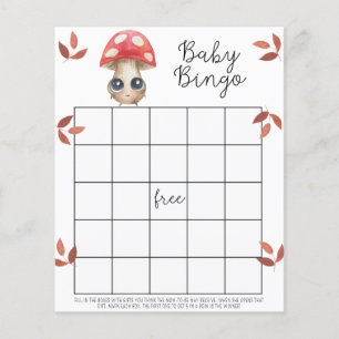Cogumelo fofo - Jogo de bingo para chá de bebê