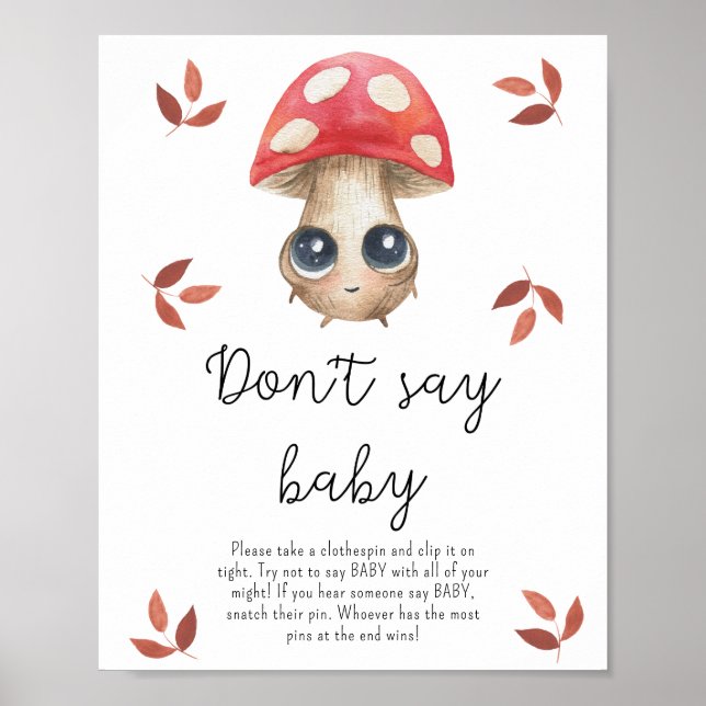 Cogumelo fofo - Não diga poster de bebê (Frente)