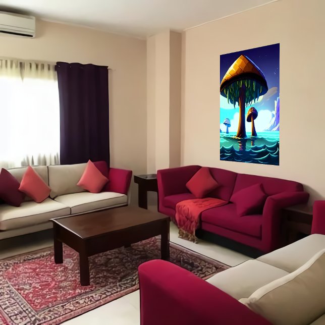 Cogumelo no mar | AI Art Poster (Criador carregado)