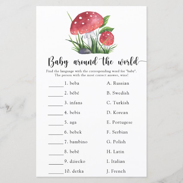 Cogumelos Bebê ao redor do mundo (Frente)