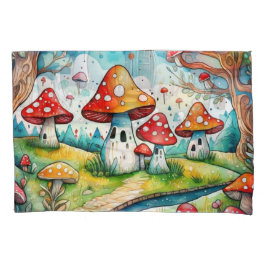 Cogumelos brancos folhas design