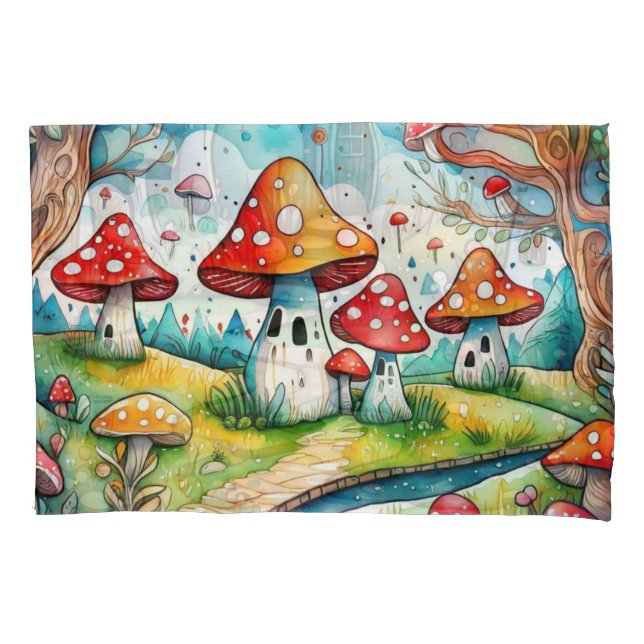 Cogumelos brancos folhas design (Frente)