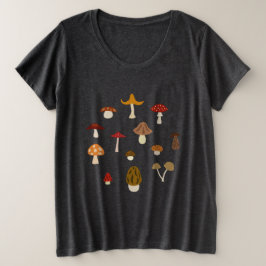 Cogumelos de outono e T-Shirt de tamanho superior