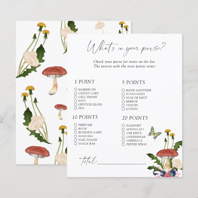 Cogumelos de outono - Jogo do que está na sua bols (Frente/Verso)