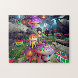 Cogumelos e Fairies Quebra-cabeça