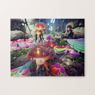 Cogumelos e Fairies Quebra-cabeça