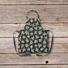 Cogumelos e lenços verdes de folhas