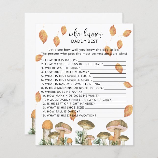 Cogumelos florestais - Quem conhece melhor o PAI (Frente/Verso)