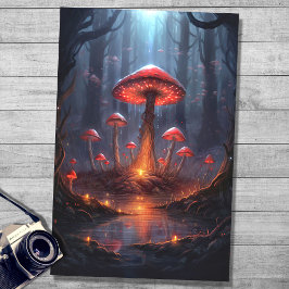 Cogumelos na Floresta 1 Papel de Decoupage