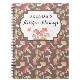 Cogumelos selvagens padrão caderno personalizado