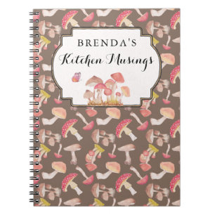 Cogumelos selvagens padrão caderno personalizado