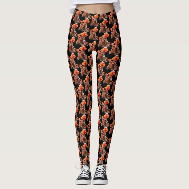 Cogumelos translúcidos em Leggings Modernas Person (Frente)