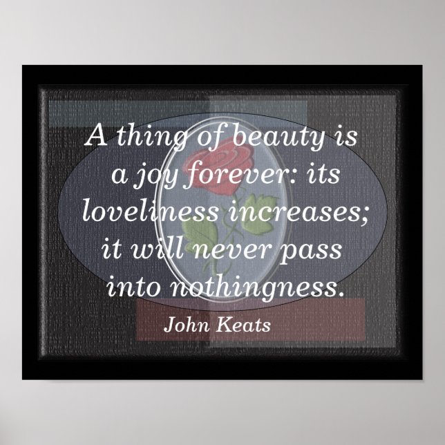 Coisa da beleza - John Keats - impressão de arte (Frente)