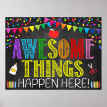 Coisas incríveis acontecem aqui Poster de sala de 