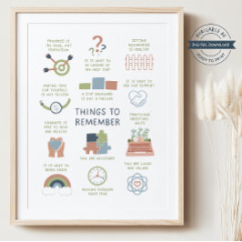 Coisas para lembrar Afirmações Poster de autoatend