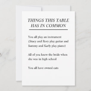 Coisas Que A Mesa Tem Em Sinais De Casamento Comum