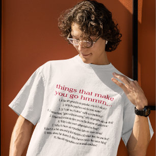 Coisas que fazem você ir para a T-Shirt
