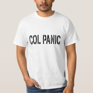 COL PANIC - Camisa branca punny para Geeks Unix/Li