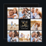Colagem aniversário de 30 anos moderna de fotos a<br><div class="desc">aniversário de 30 anos moderno convite para colagem de fotos em preto e ouro. Design de texto de script moderno. Parte de uma coleção.</div>