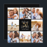 Colagem aniversário de 30 anos moderna de fotos a<br><div class="desc">aniversário de 30 anos moderno convite para colagem de fotos em preto e ouro. Design de texto de script moderno. Parte de uma coleção.</div>