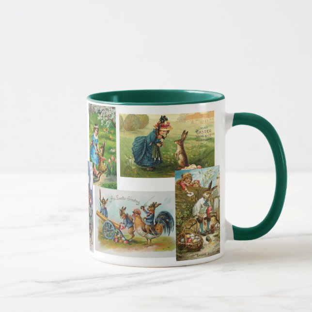 Colagem antiga da caneca dos cartão do coelhinho (Direita)
