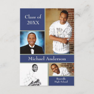 Colagem Azul/Cinza - Anúncio de Graduação 3x5