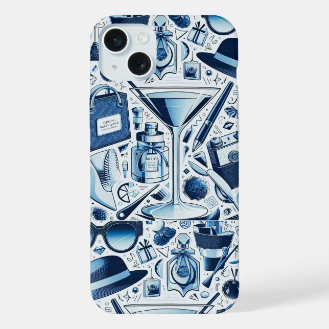Colagem Azul Escuro Chic e Design Moderno (Verso)