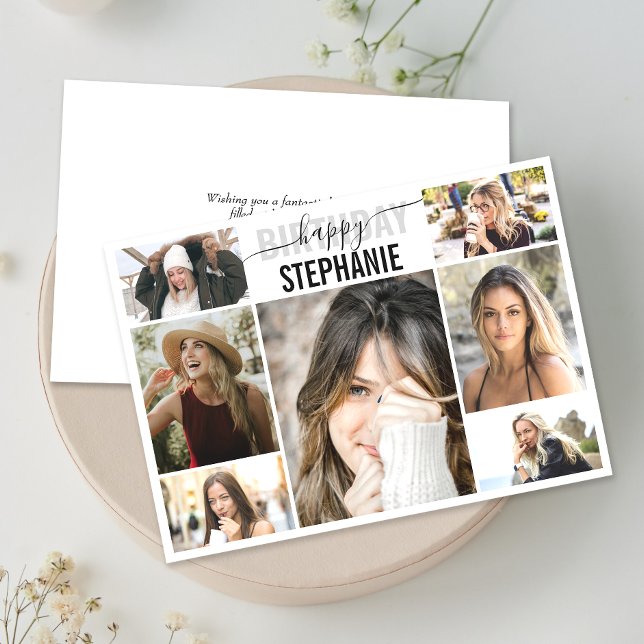Colagem | Cartão de Aniversário Personalizado para (Personalize the collage birthday greeting card to create a special keepsake for your loved one!)