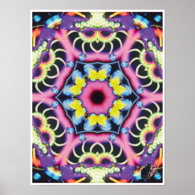 Colagem cinética Ariel Caleidoscópio Poster (Frente)