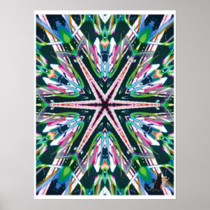 Colagem Cinetica Astral Caleidoscópio Poster