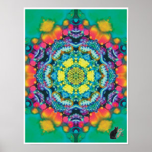 Colagem cinética de bário Caleidoscópio Poster